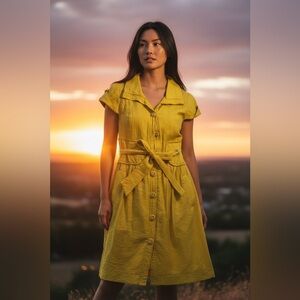 Women’s Dress. Yellow Button-Up. Size S/0
Used.
Run Small. Like size 0.